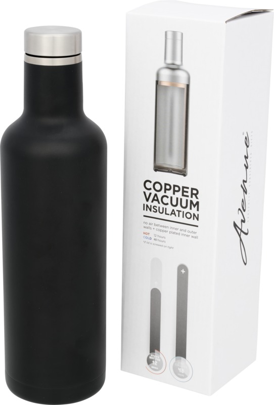 Pinto 750 ml Kupfer-Vakuum Isolierflasche – schwarz