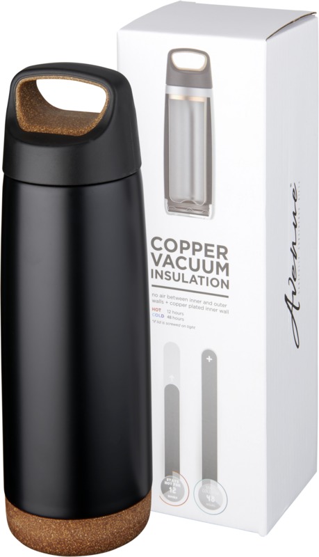 Valhalla 600 ml Kupfer-Vakuum Isolierflasche – schwarz
