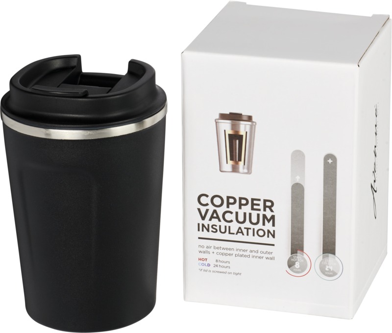 Thor 360 ml auslaufsicherer Kupfer-Vakuum Isolierbecher – schwarz