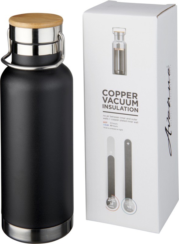 Thor 480 ml Kupfer-Vakuum Isolierflasche – schwarz