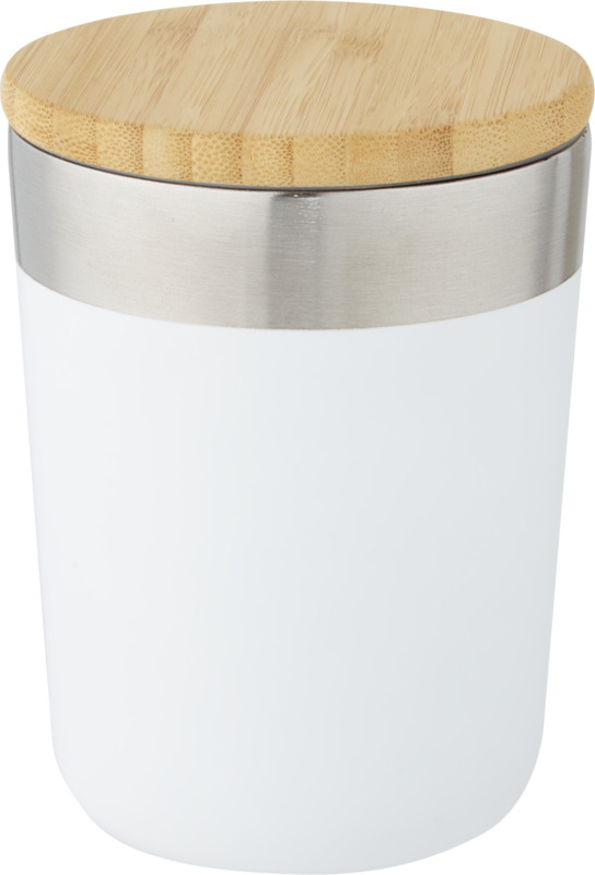 Lagan 330 ml Kupfer-Vakuum Isolierbecher mit Bambusdeckel – weiss
