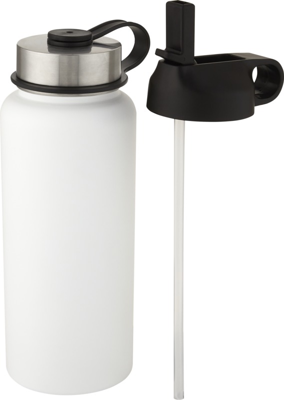 Supra 1 l Kupfer-Vakuum Isolierflasche mit 2 Deckeln – weiss