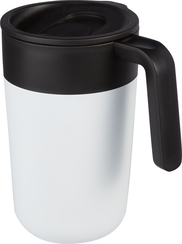 Nordia 400 ml doppelwandiger Becher aus Recyclingmaterial – weiss