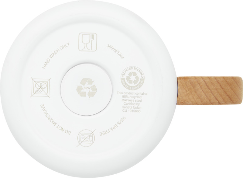 Bjorn RCS-zertifizierter Becher aus recyceltem Edelstahl mit Kupfer-Vakuumisolierung, 360 ml