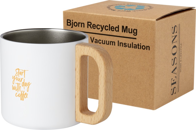 Bjorn RCS-zertifizierter Becher aus recyceltem Edelstahl mit Kupfer-Vakuumisolierung, 360 ml