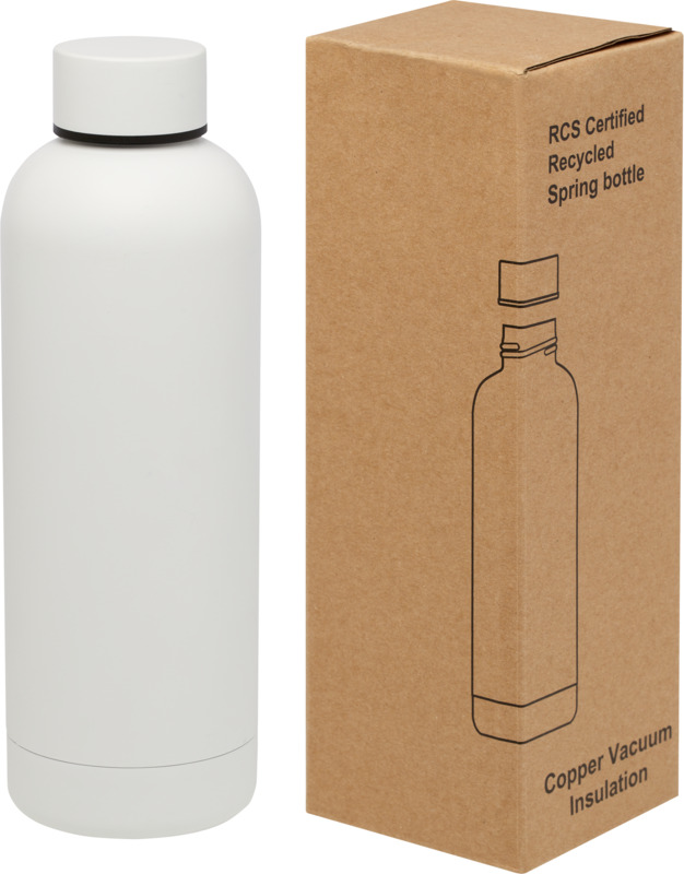 Spring 500 ml RCS-zertifizierte Kupfer-Vakuum Isolierflasche aus recyceltem Edelstahl – weiss