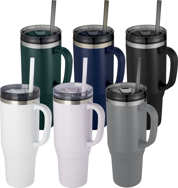 Melbourne 1200 ml RCS-zertifizierter Isolierbecher mit Strohhalm