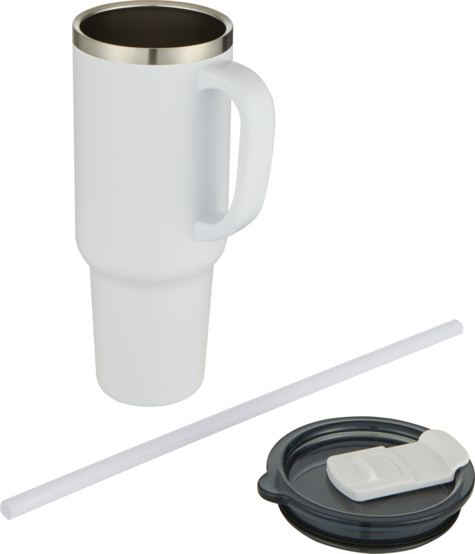 Sydney 1200 ml doppelwandiger RCS-zertifizierter Kupfer-Vakuum Isolierbecher mit Strohhalm