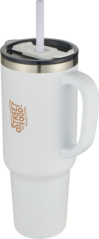 Sydney 1200 ml doppelwandiger RCS-zertifizierter Kupfer-Vakuum Isolierbecher mit Strohhalm