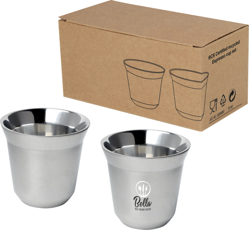 Duo 80 ml RCS-zertifiziertes Espressotassen Set aus Edelstahl