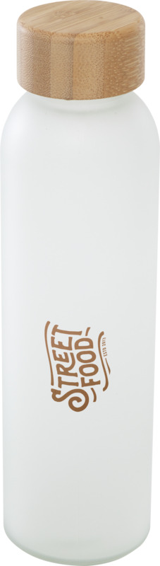 Lume 500 ml Flasche aus mattiertem Kalknatronglas mit Bambusdeckel