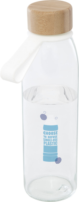 Porto 500 ml Glas-Flasche mit Silikongriff und Bambusdeckel
