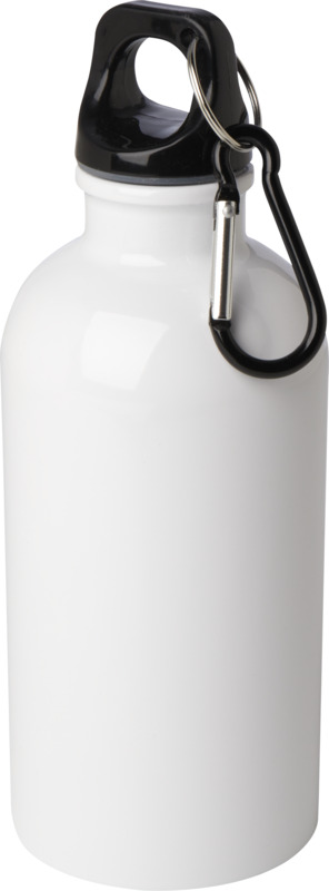 Oregon 400 ml RCS-zertifizierte, einwandige Trinkflasche aus Edelstahl mit Karabinerhaken – weiss
