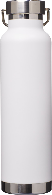 Thor 650 ml RCS-zertifizierte Kupfer-Vakuum Isolierflasche aus recyceltem Edelstahl – weiss