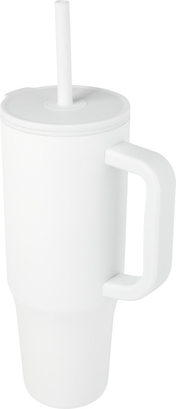 Brady 900 ml RCS-zertifizierter Isolierbecher mit Silikon Trinkhalm – weiss