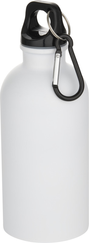 Oregon 400 ml matte RCS-zertifizierte einwandige Trinkflasche aus recyceltem Edelstahl mit Karabinerhaken – weiss