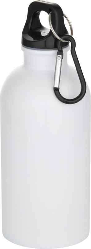 Oregon 400 ml RSC-zertifizierte einwandige Sublimation Trinkflasche aus recyceltem Edelstahl mit Karabinerhaken – weiss