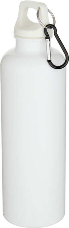 Oregon 750 ml einfarbige RS-zertifizierte Wasserflasche aus recyceltem Kunststoff mit Karabinerhaken – weiss