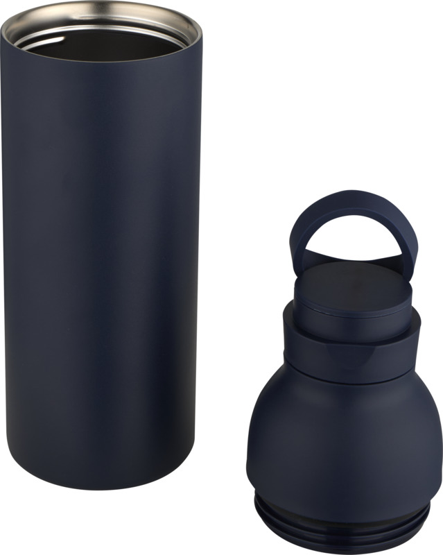 Illuminate 650 ml RCS-zertifizierte doppelwandige Trinkflasche aus recyceltem Edelstahl mit 3-teiligem Deckelset
