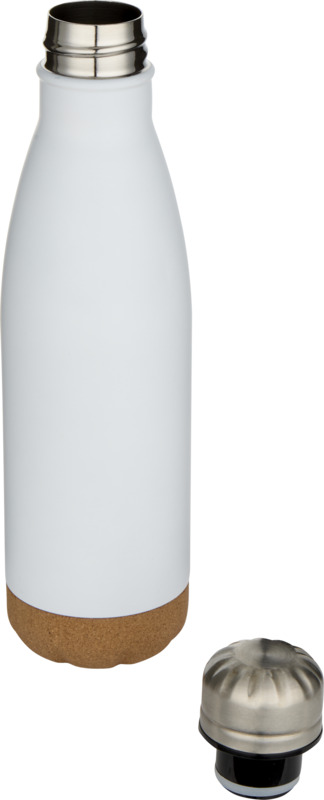 Cove 500 ml doppelwandige, vakuumisolierte Trinkflasche aus Edelstahl mit Korkdetails