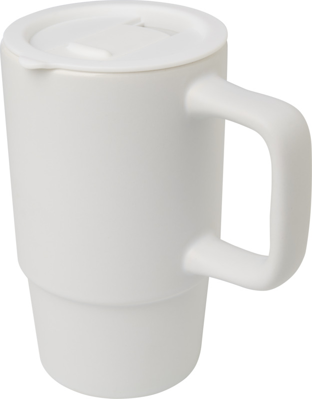 Carter 450 ml Keramiktasse mit Kunststoffdeckel – weiss