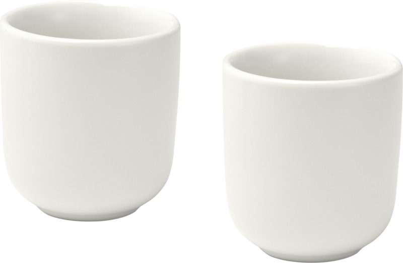 Male 90 ml Keramik Espressotassen – 2er Set, matt – weiss