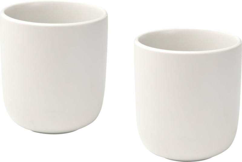 Male 200 ml Keramiktassen – 2er-Set, matt – weiss