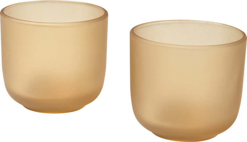 Mal 200 ml Glasbecher – 2er-Set, matt – oatmeal