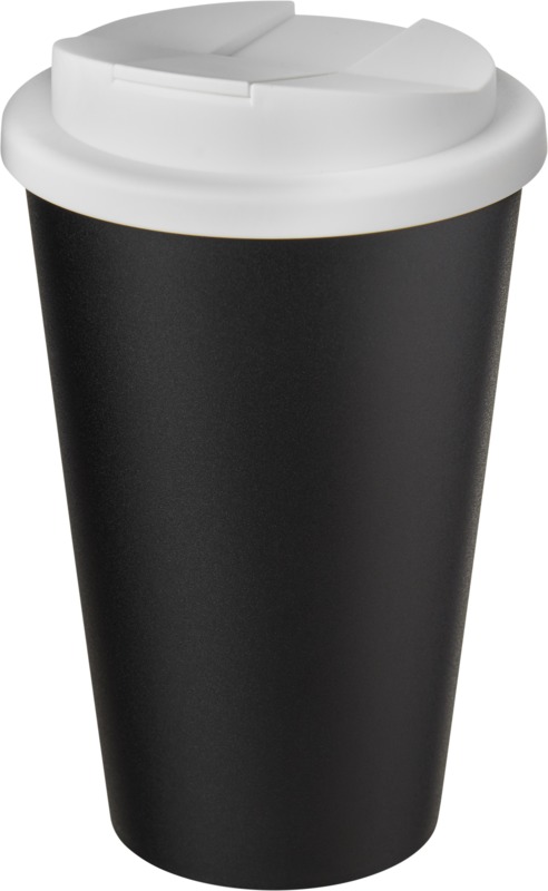 Americano® Eco 350 ml recycelter Becher mit auslaufsicherem Deckel – schwarz