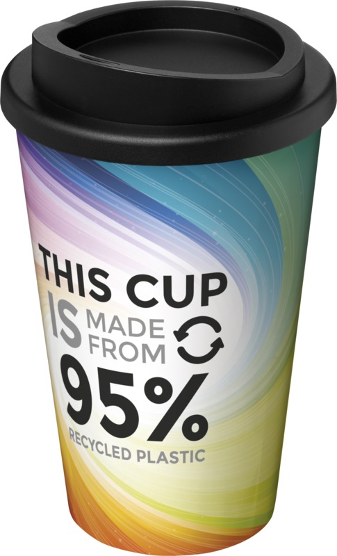 Brite-Americano® Recycled 350 ml Isolierbecher – schwarz
