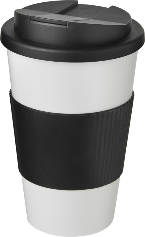 Americano® 350 ml Isolierbecher mit Schutzring & auslaufsicherem Schraubverschluss – schwarz